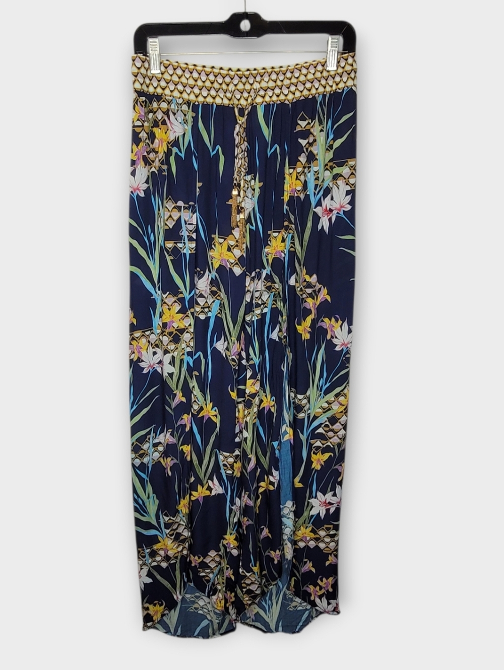 Trina Turk Fiji Floral Swim Coverup Pants S Navy Blue - Picture 2 of 6